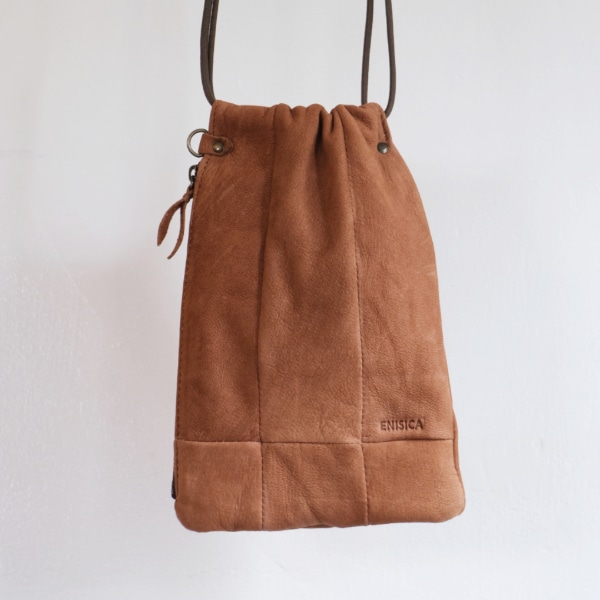 国産ジビエ鹿革 スマホポシェット 茅葺 1個