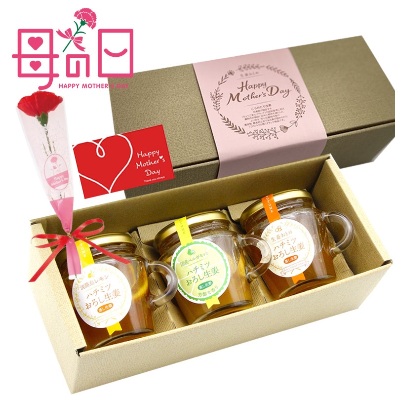 母の日はちみつおろし生姜3種ギフト 母の日はちみつおろし生姜3種ギフト