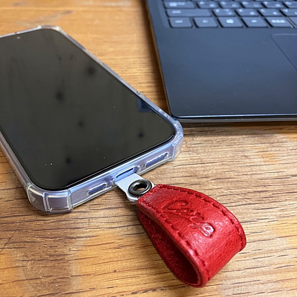 レザー 広島ジビエレザー×カープ鹿革スマホリング 1個