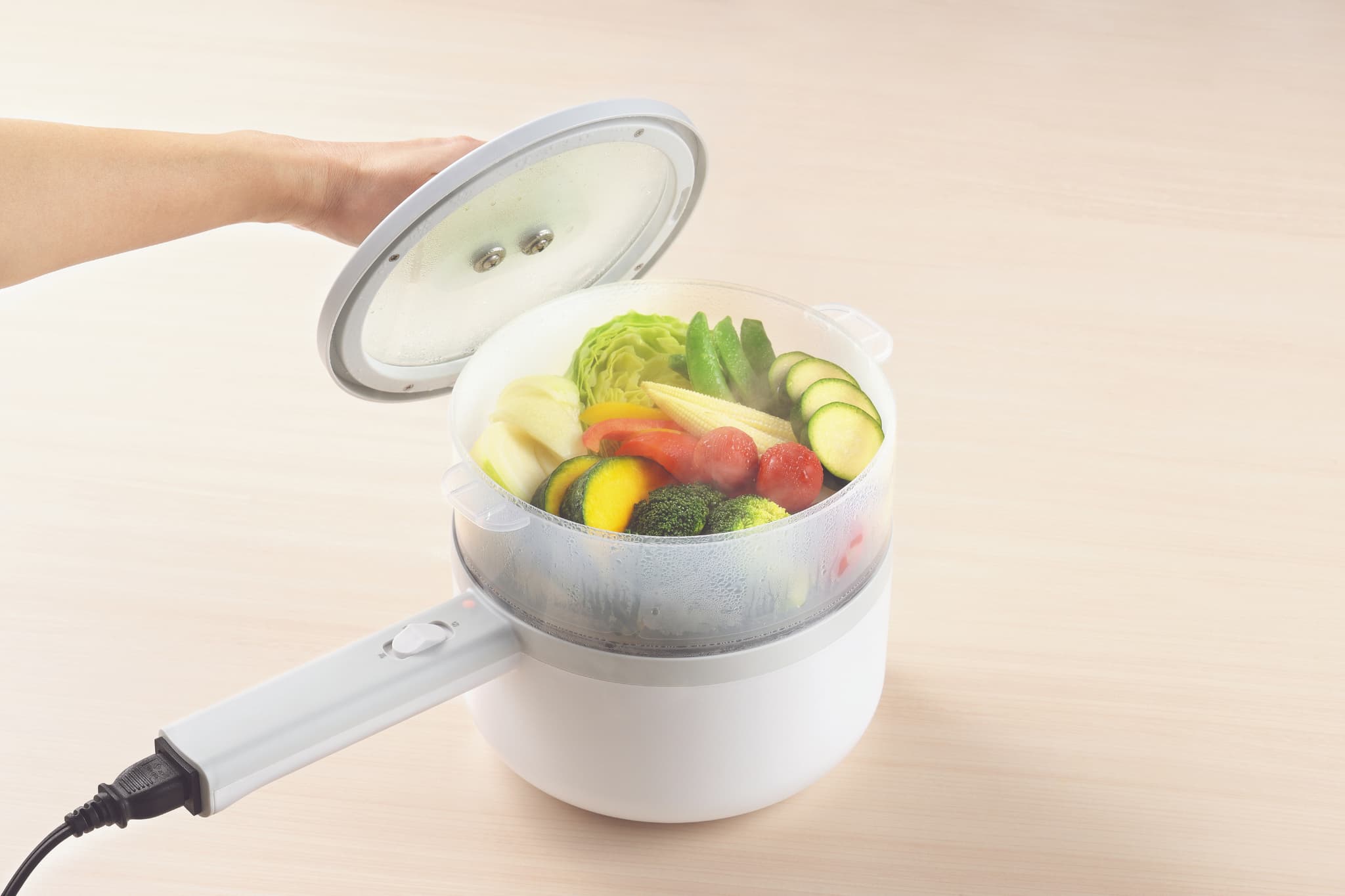 ERETTO “mono” 蒸し器兼用電気片手鍋18cm