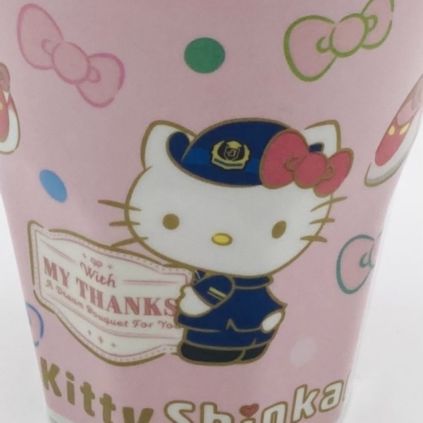 ありがとうハローキティ新幹線 メラミンカップ Ribbon