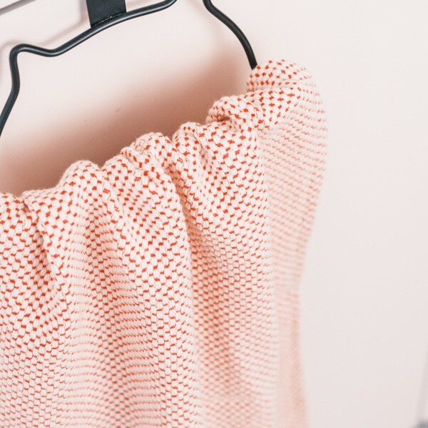 ハンカチタオル 刺子フェイスタオル(オレンジ) 1枚