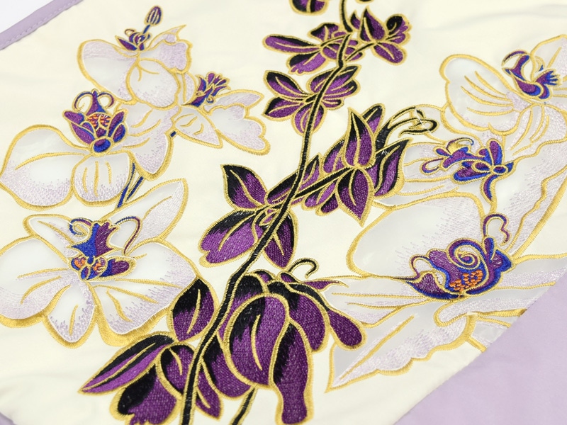 胡蝶蘭カットワーク刺繍 防水・撥水トートバッグ