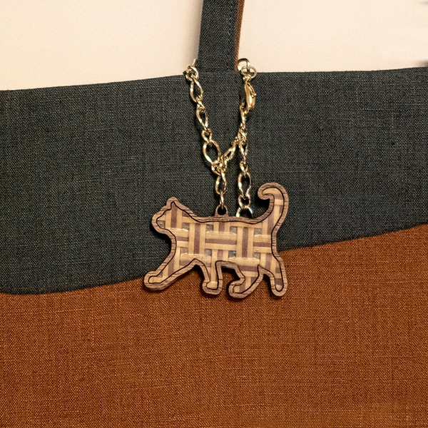 竹製バッグチャーム 竹縁(Chikuen)猫 竹製バッグチャーム 竹縁(Chikuen)猫