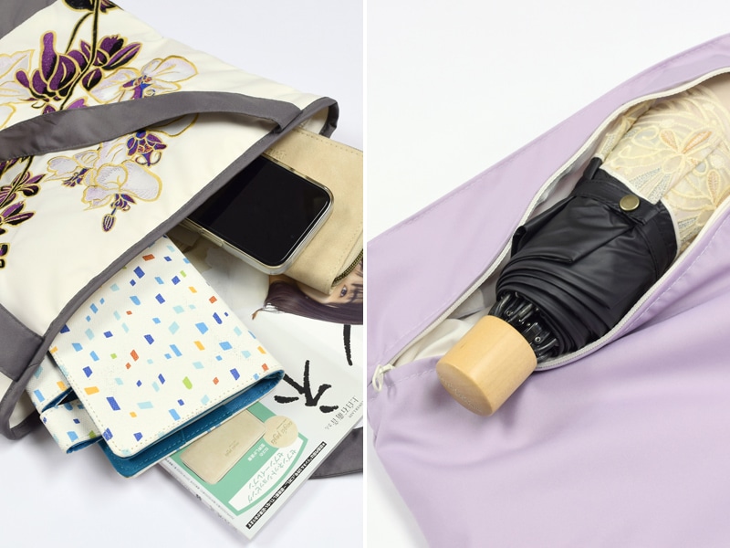 胡蝶蘭カットワーク刺繍 防水・撥水トートバッグ