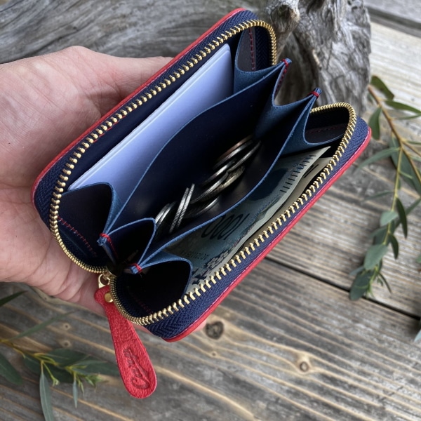 レザー 広島ジビエレザー×カープ鹿革ミニ財布 1個