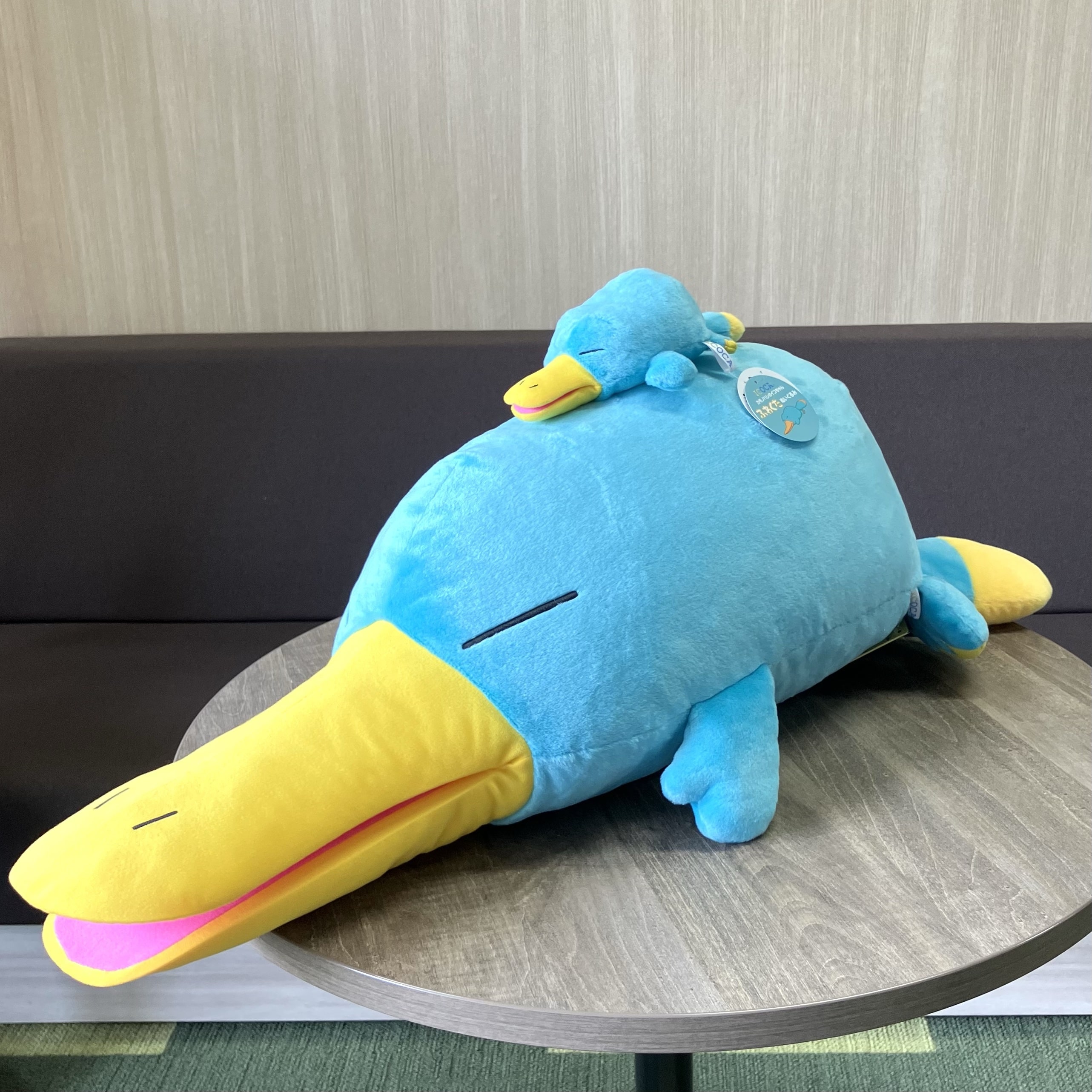 カモノハシのイコちゃん　大きな寝そべりぬいぐるみ
