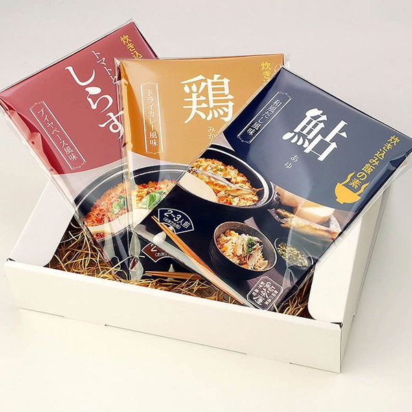 加工品 炊き込みご飯の素3種「鮎・しらす・鶏」 各2合用