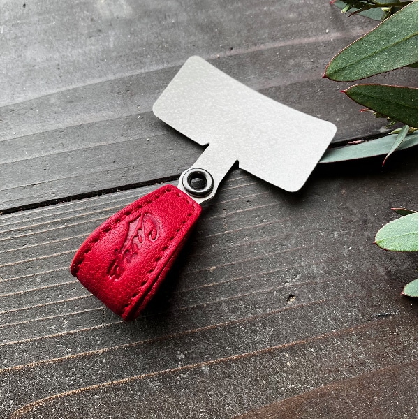 レザー 広島ジビエレザー×カープ鹿革スマホリング 1個