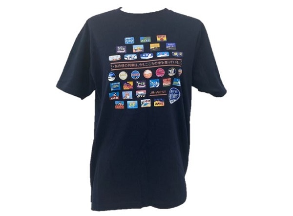 「懐鉄」トレインマークTシャツ大人用 ネイビーL