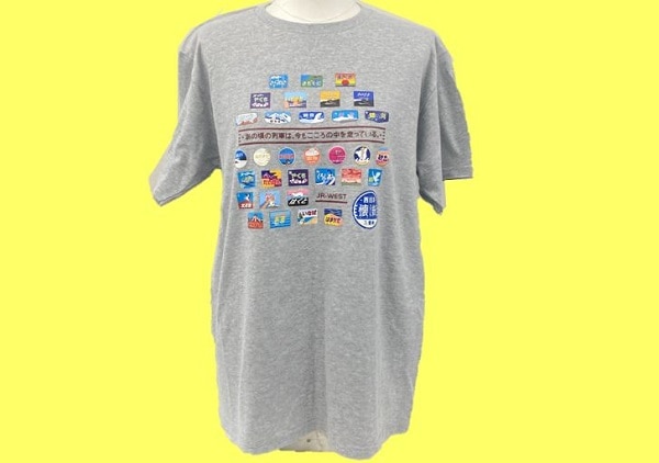 「懐鉄」トレインマークTシャツ大人用 グレーL