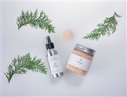 白桃ヒノキバスソルトボトルとサニタリーアロマミスト