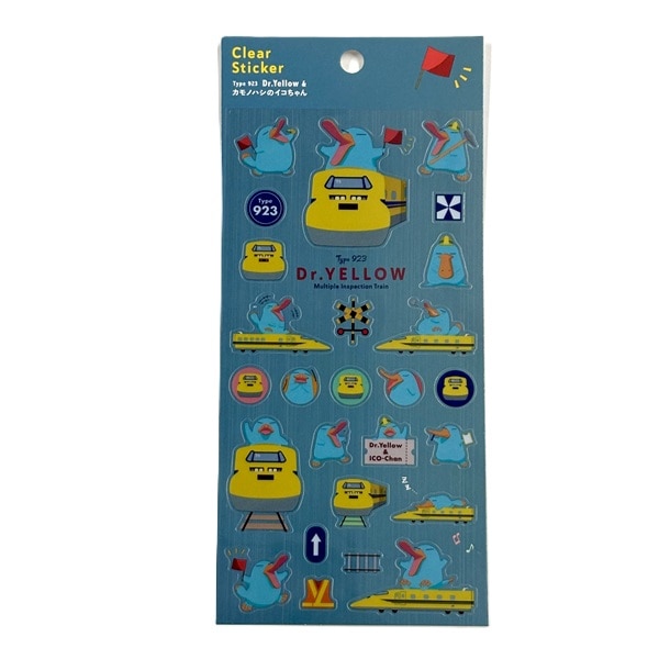 カモノハシのイコちゃん×ドクターイエロー クリアシール グリーン