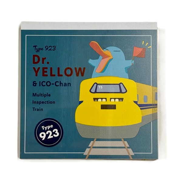 カモノハシのイコちゃん×ドクターイエロー  スクエアメモパッド グリーン