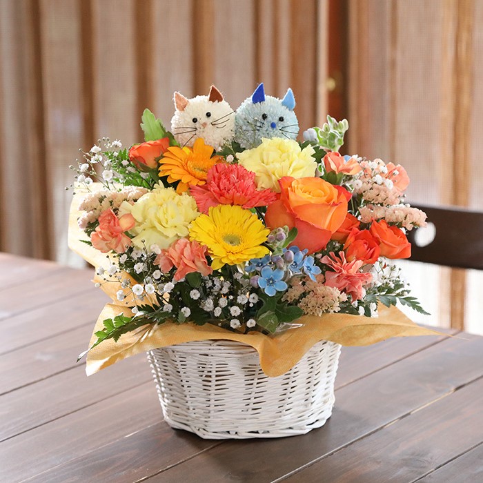 アニマルフラワーLサイズ(にゃんこ・にゃんこイエローオレンジ系)