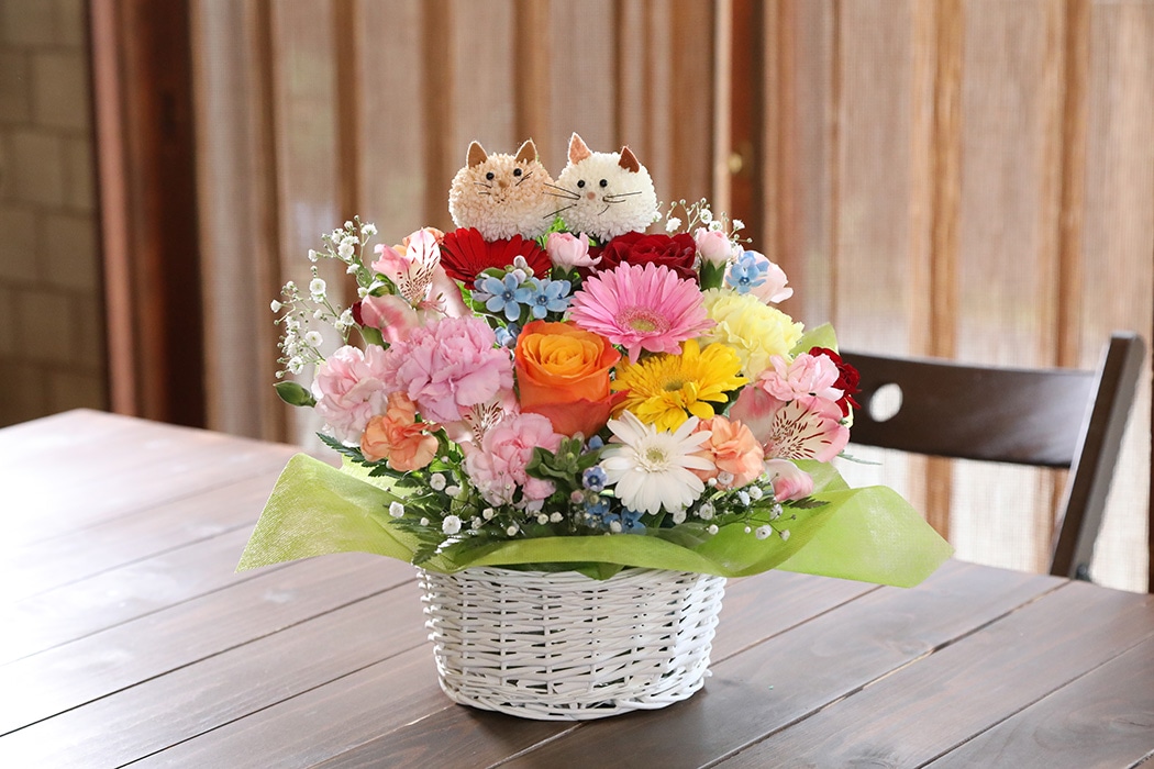 アニマルフラワーLサイズ(にゃんこ・わんこカラフル系)