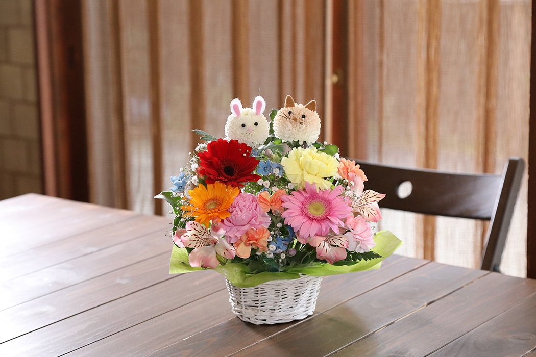 アニマルフラワーMサイズ(うさぎ・わんこカラフル系)