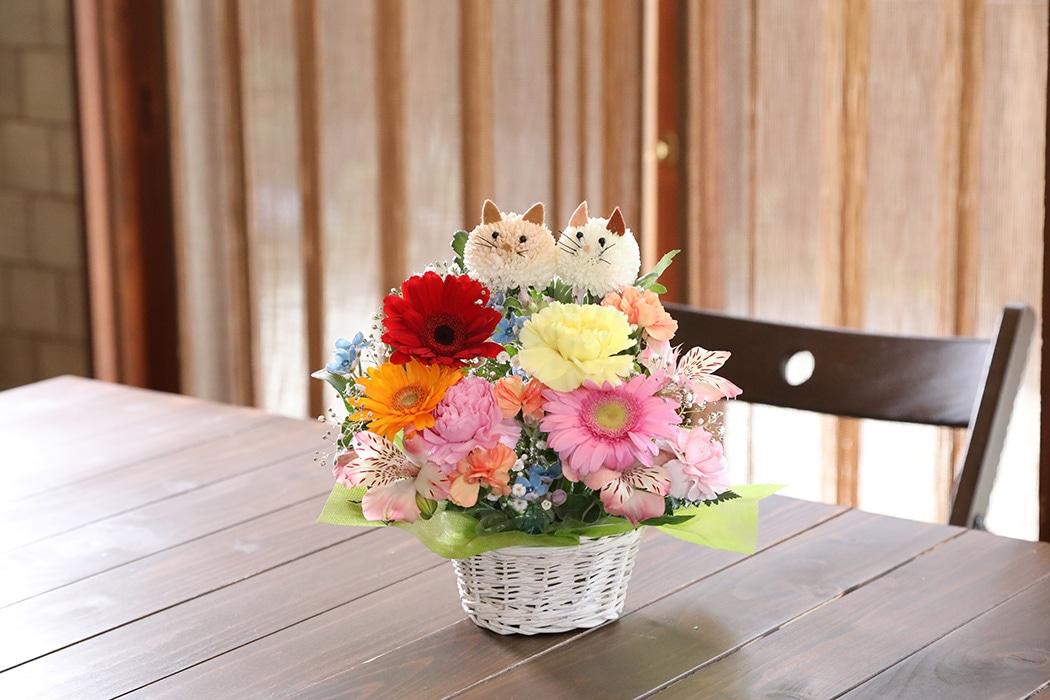 アニマルフラワーMサイズ(にゃんこ・わんこカラフル系)