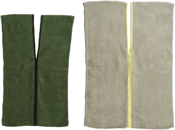 ニットエコバッグ(カーキS&ベージュL)