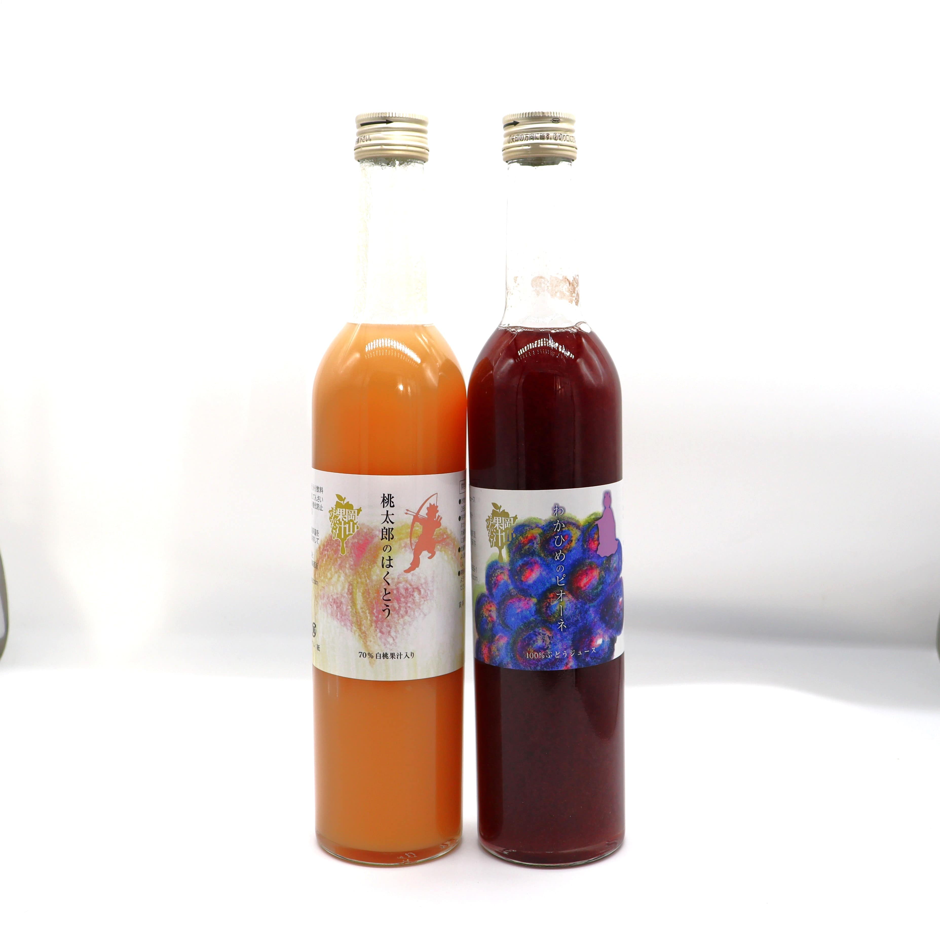 岡山果汁ものがたりセット（白桃＆ピオーネ）　500ml×2本