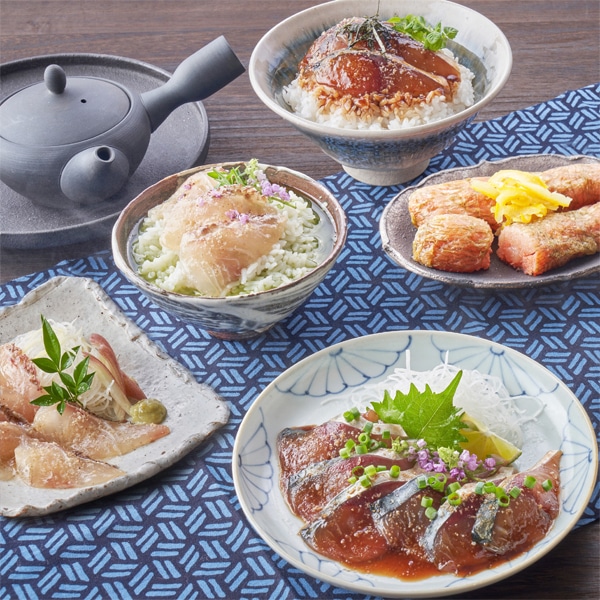 【贈答用】 雅セット 博多ごま鯖・ごま鯛・明太子・八女だし茶