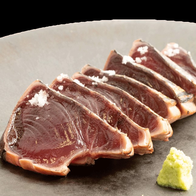 冷凍一本釣り藁焼き鰹タタキ(藻塩入り) 1kg