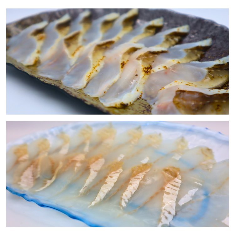 鐘崎産「天然あなごの刺身」と「天然あなご炙り刺身」のセット 計2皿(各1皿)