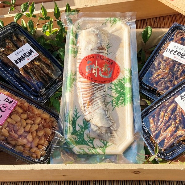 佃煮(湖魚佃煮)  湖国淡海味めぐり~松~ 佃煮4pc、鮒寿司子持ち1尾