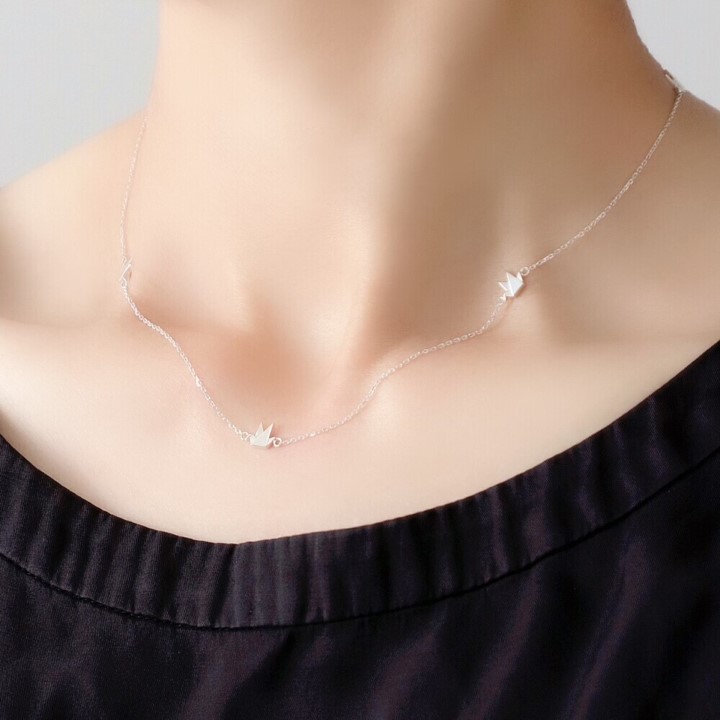 <EARTH Hiroshima>折り鶴ジュエリー ネックレス(シルバー)