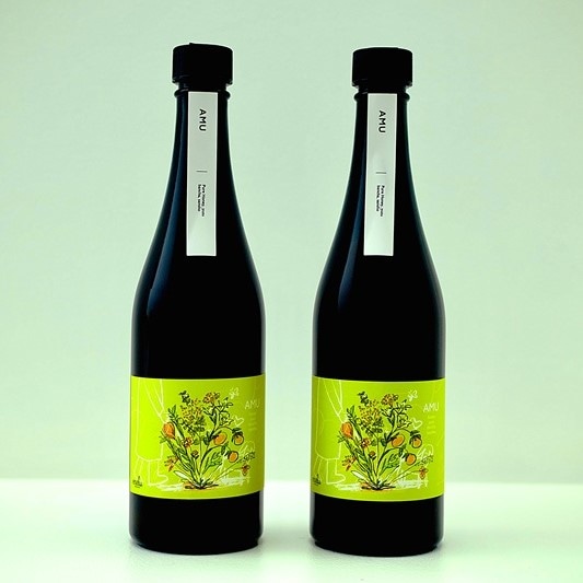 滋賀政所茶ハチミツ酒『AMUミード』 500ml×2本