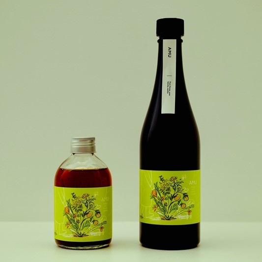 滋賀県政所茶のシロップとミード『AMU』 各1本