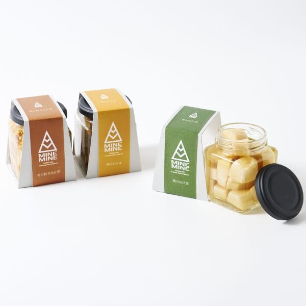 MINEMINE 山口県産筍の出汁煮・旨辛出汁煮・めんま3種セット