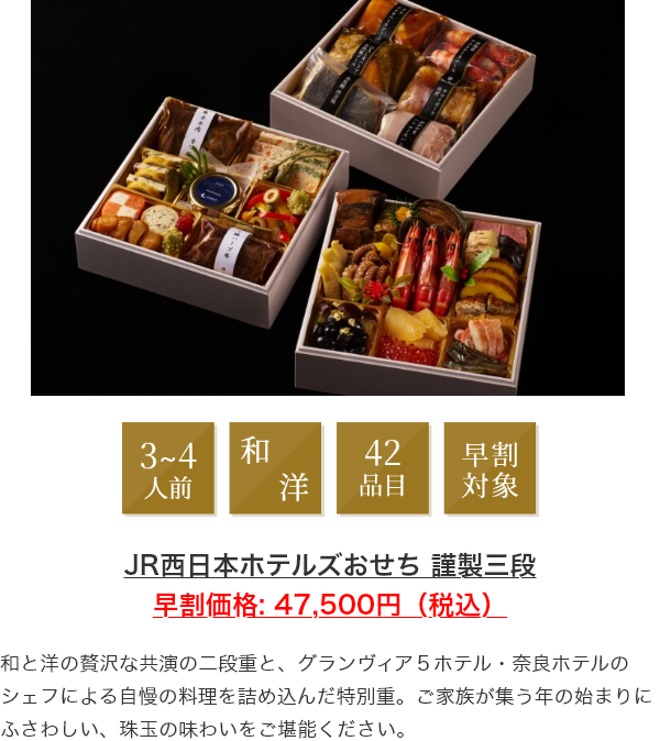 JR西日本ホテルズおせち謹製三段