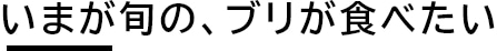 いまが旬の、ブリが食べたい