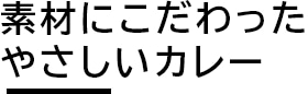 素材にこだわったやさしいカレー