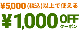 ￥6,000(税込)以上で使える ￥1,000 OFFクーポン
